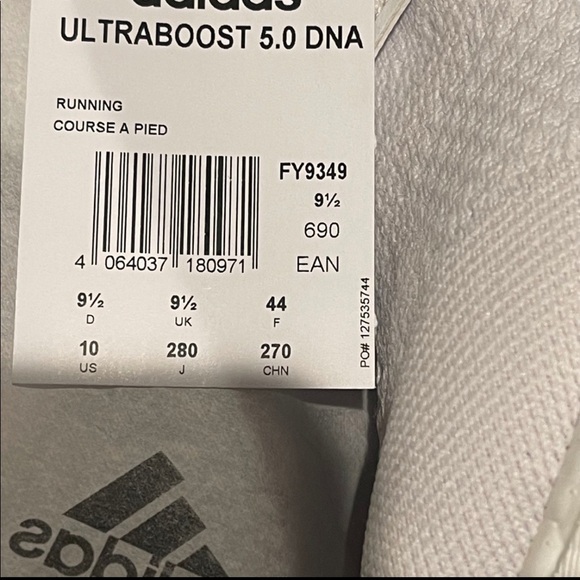 Adidas Cloud White & Core White Men\'s Ultraboost 5.0 DNA Running Shoe Size 10